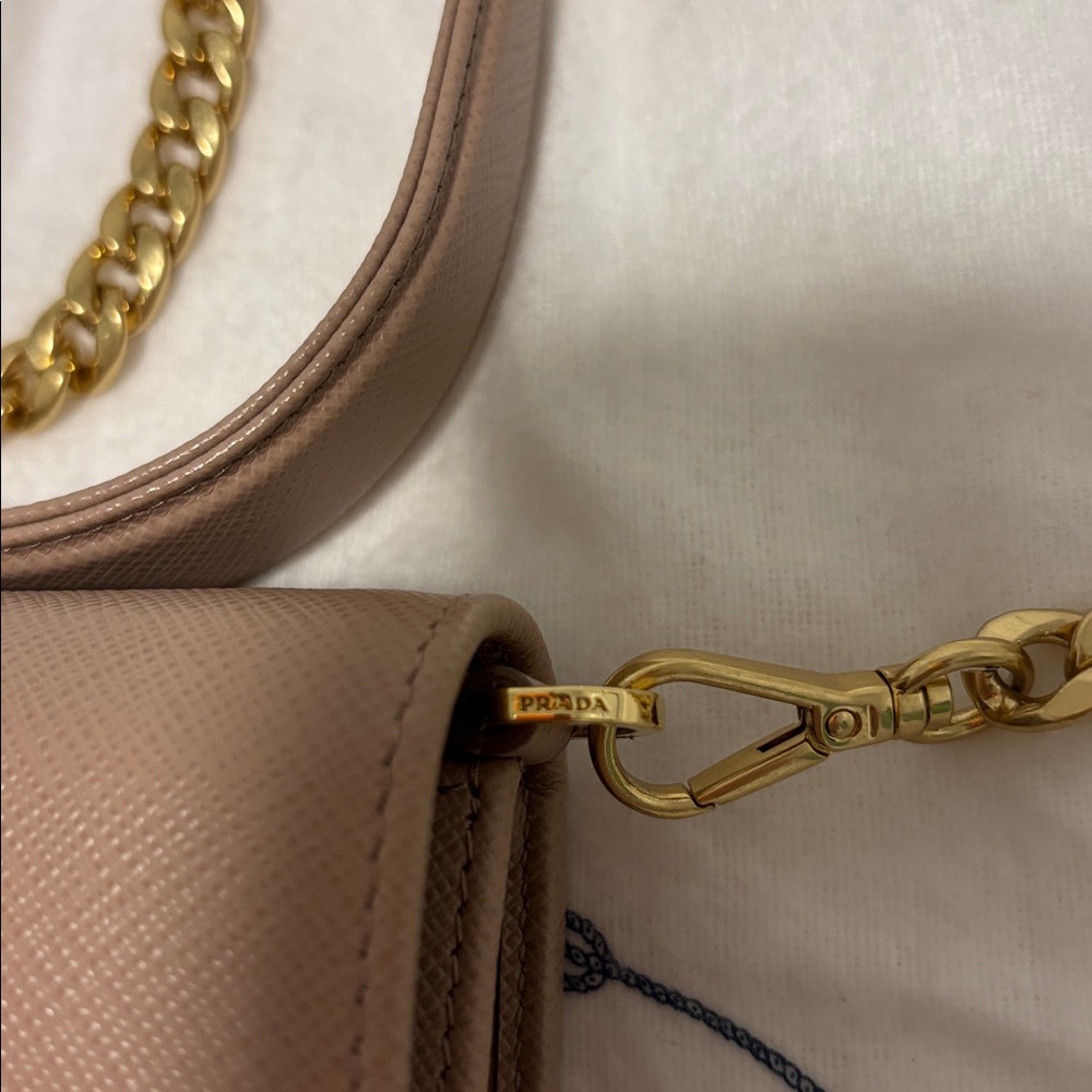 Prada Mini Saffiano Women's Powder Pink Leather Crossbody Bag - Picture 12 of 13